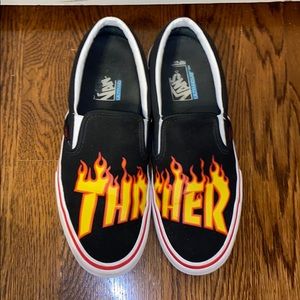 Men’s Thrasher Vans Slip-Ons
